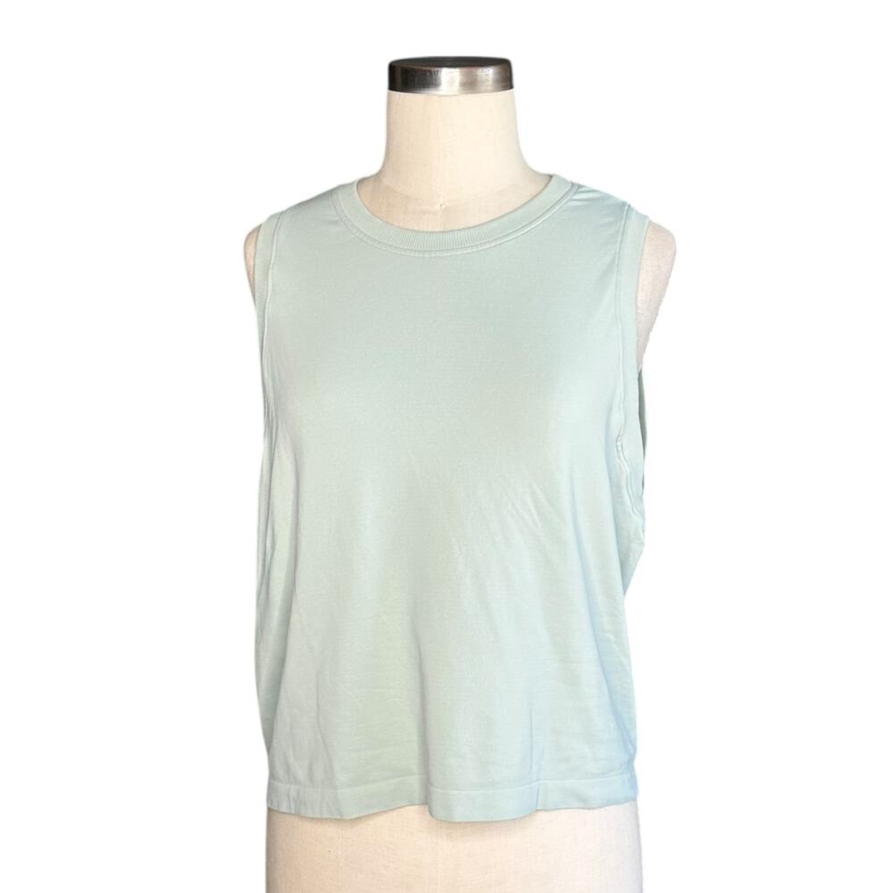 SPIRITUAL‎ GANGSTER Mint Teal Green Cropped Relaxed Fit Tank Top Women's Size S